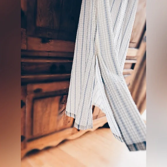 Madewell Seersucker Midi Dress One Shoulder Striped Small NWT - Picture 11 of 16